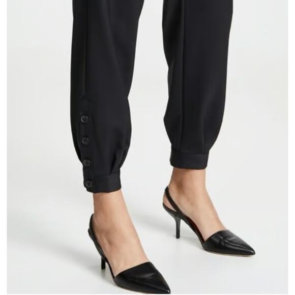 NEW! Nili Lotan 2 Bertina Slouchy VIRGIN WOOL Pants Pleats High Rise Button Hem - Picture 6 of 14